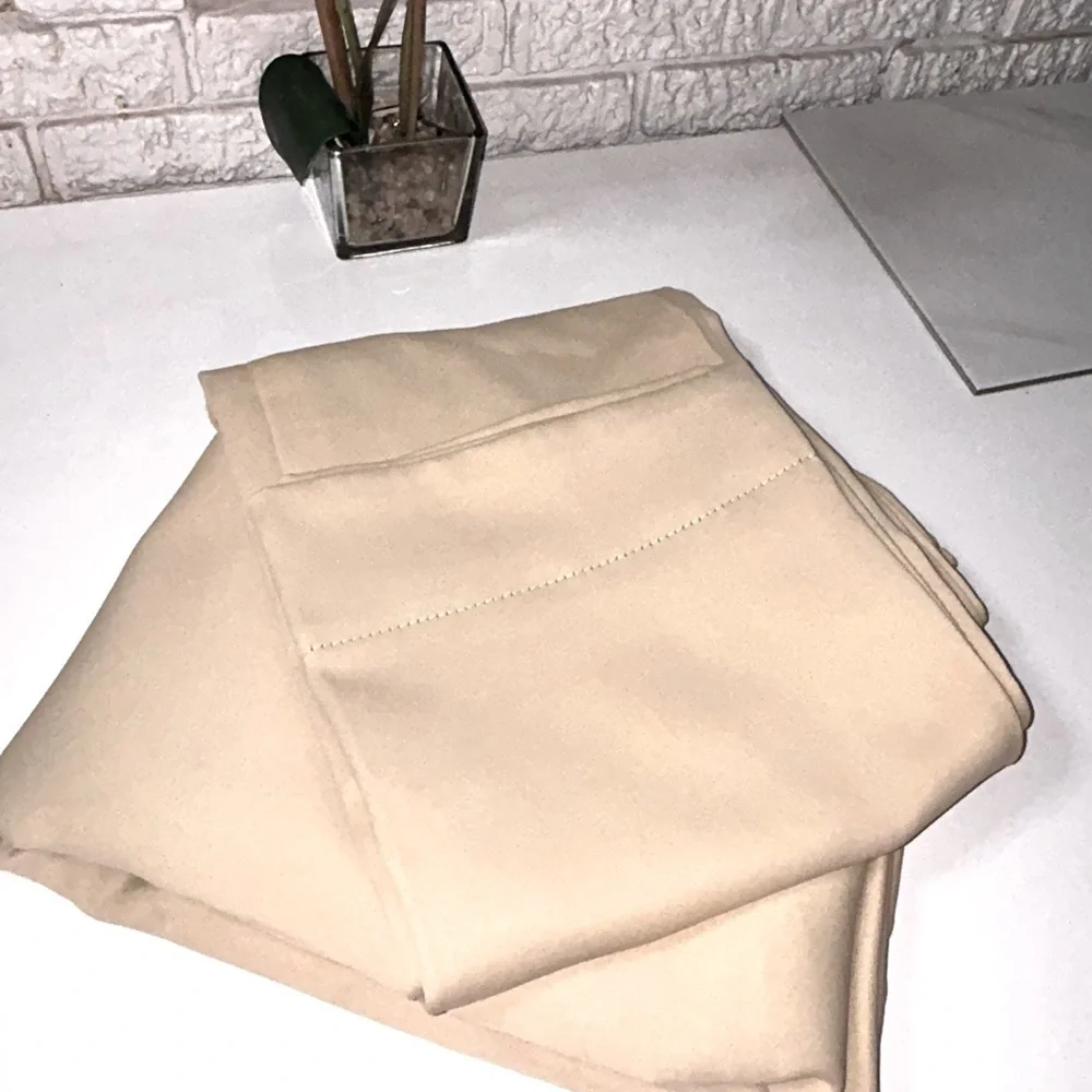 🍀 3 for $25 Semi Blackout Drapes Cream Khaki Color 84 x 42 Rod Pocket Long